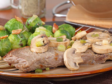 Brussels Sprouts with Mushroom Sauce
