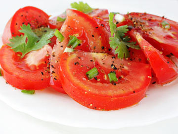 Tomato Salad with Orange Cilantro Vinaigrette